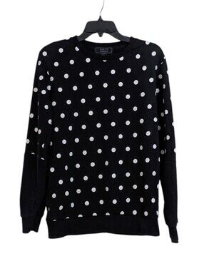 21 Men Black And White Polka Dot Sweatshirt - Size Small Mens - 21men